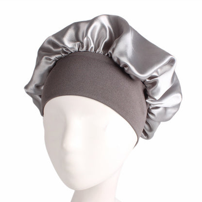 Wide-Brimmed Satin Bonnet/Night Cap