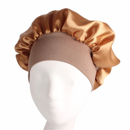 Wide-Brimmed Satin Bonnet/Night Cap
