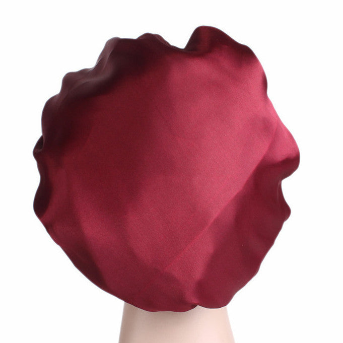 Wide-Brimmed Satin Bonnet/Night Cap