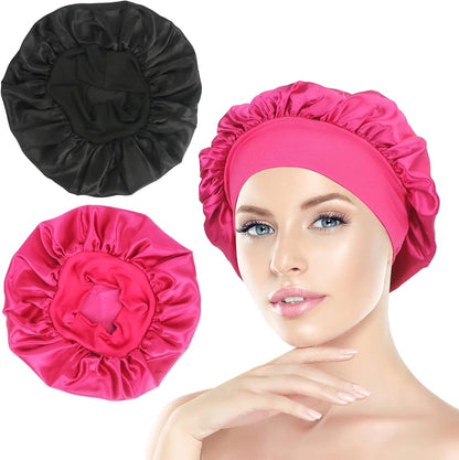 Rootvana Wide-Brim Satin Sleep Bonnet