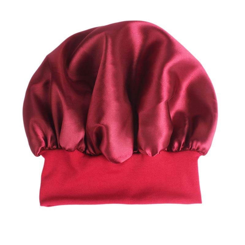 Wide-Brimmed Satin Bonnet/Night Cap