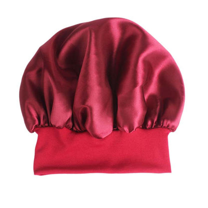 Wide-Brimmed Satin Bonnet/Night Cap
