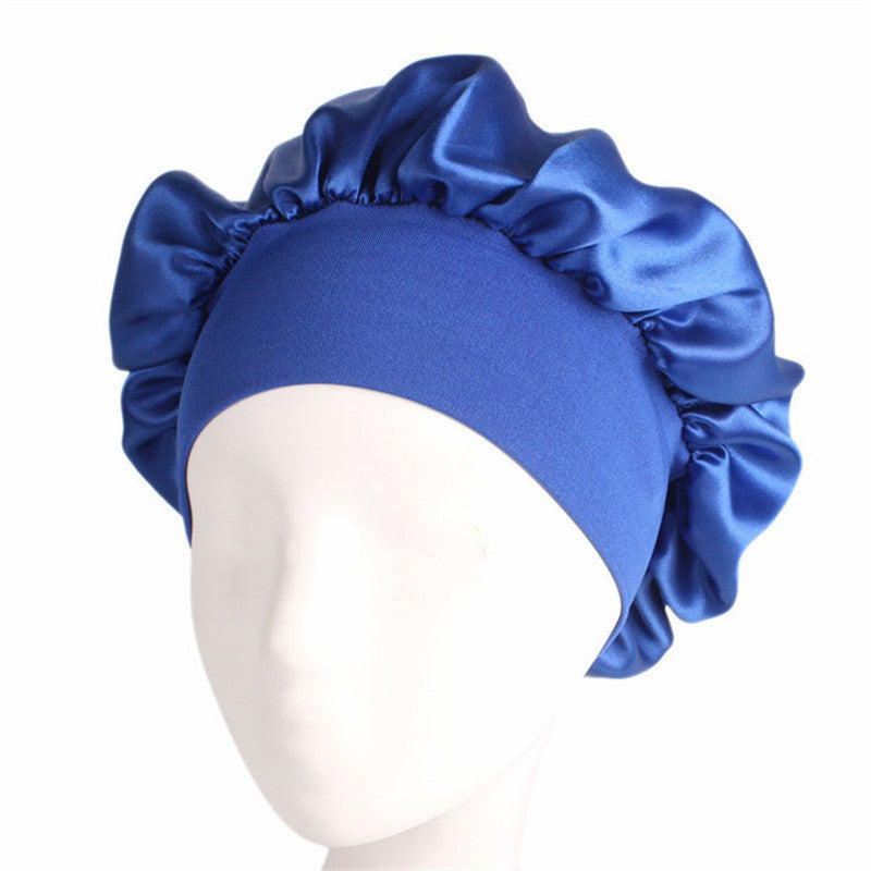 Wide-Brimmed Satin Bonnet/Night Cap