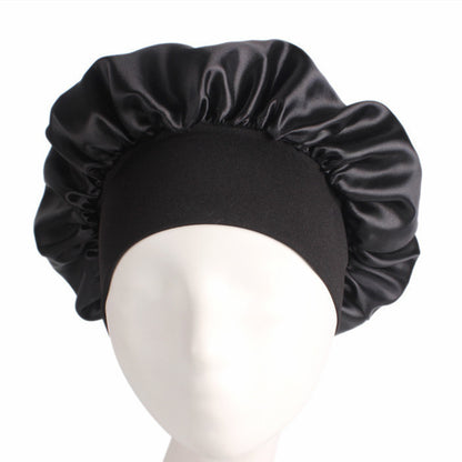 Wide-Brimmed Satin Bonnet/Night Cap