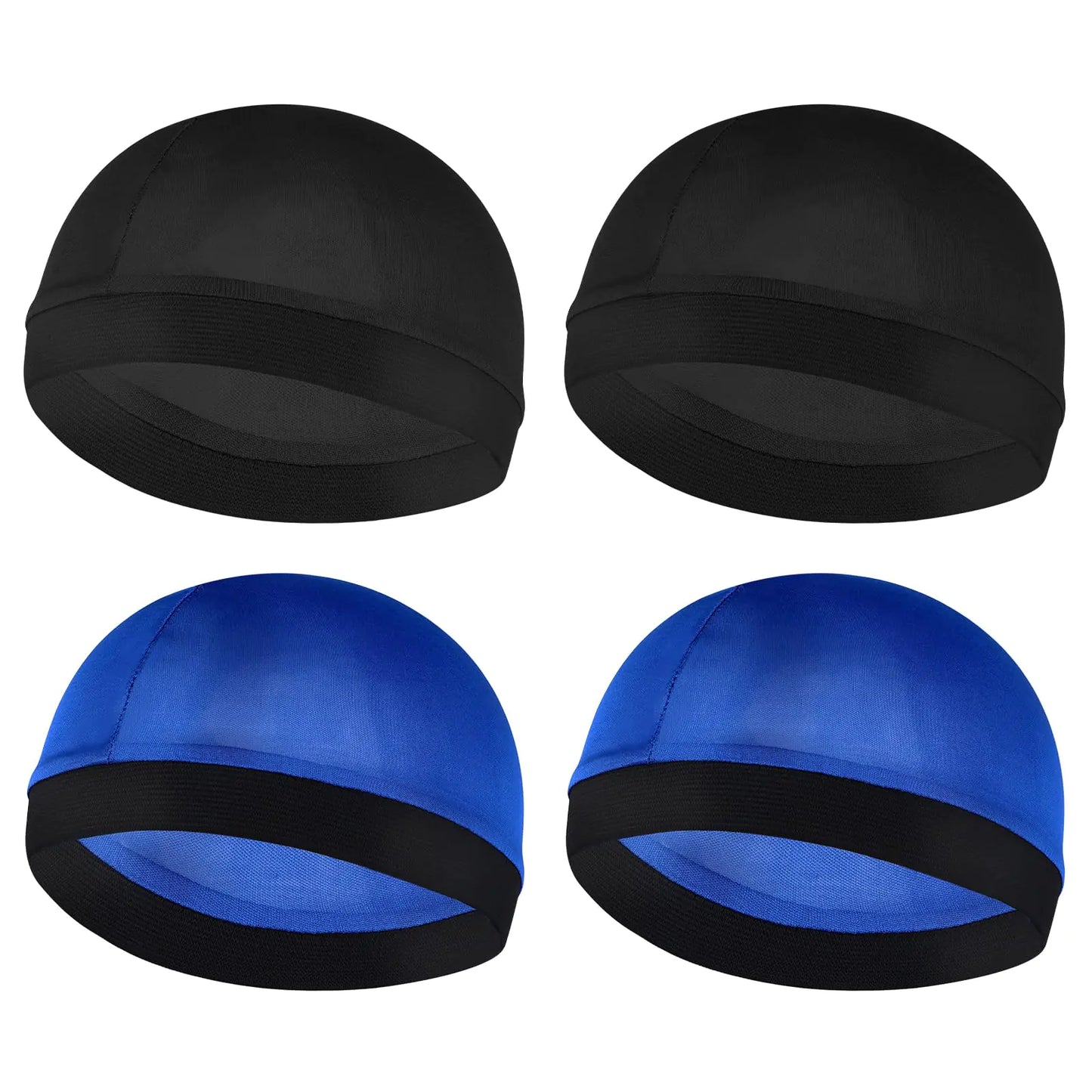 4 Satin Wave Cap Skull Caps – Silky Sleep & Compression Caps