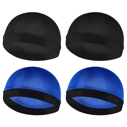 4 Satin Wave Cap Skull Caps – Silky Sleep & Compression Caps